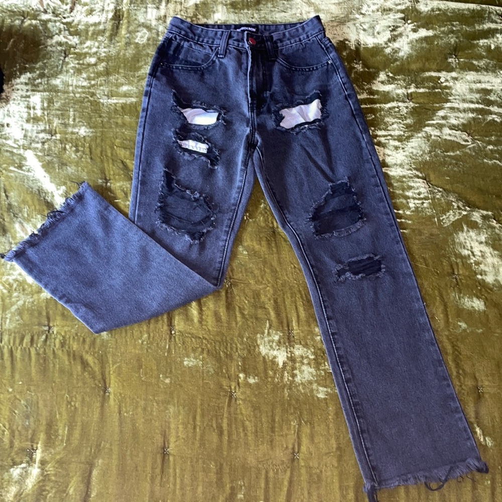 MOMOKROM Super Distressed Black Jeans!!